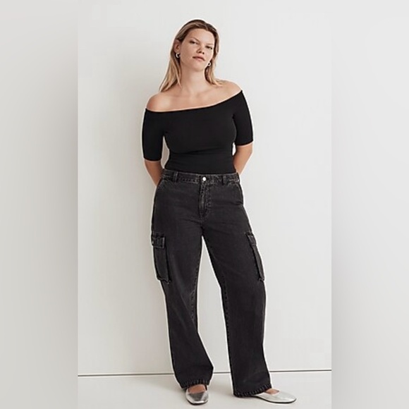 NWT Madewell Sz 31 Low-Slung Straight Baggy Cargo Jeans in Ranney Wash - Picture 2 of 10